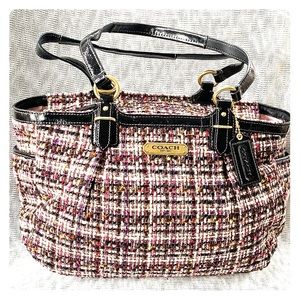 Coach Gallery Multicolor Tweed Tote Handbag F20025